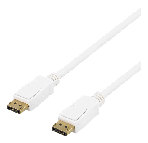 DELTACO DisplayPort monitor cable, 20 pin ha - ha, 20m, gold plated connectors, white / DP-4201