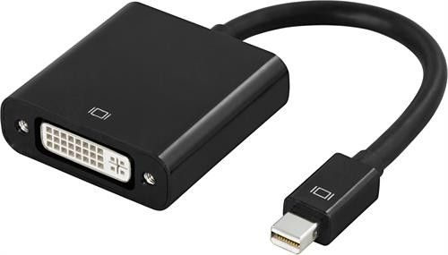 Adapter DELTACO mini, DisplayPort / DVI-D, 0.1m, black / DP-DVI6