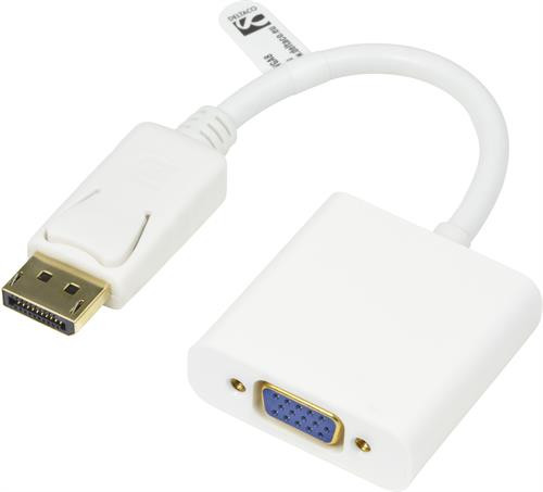 Adapter DELTACO to VGA, 0.2m, white / DP-VGA8