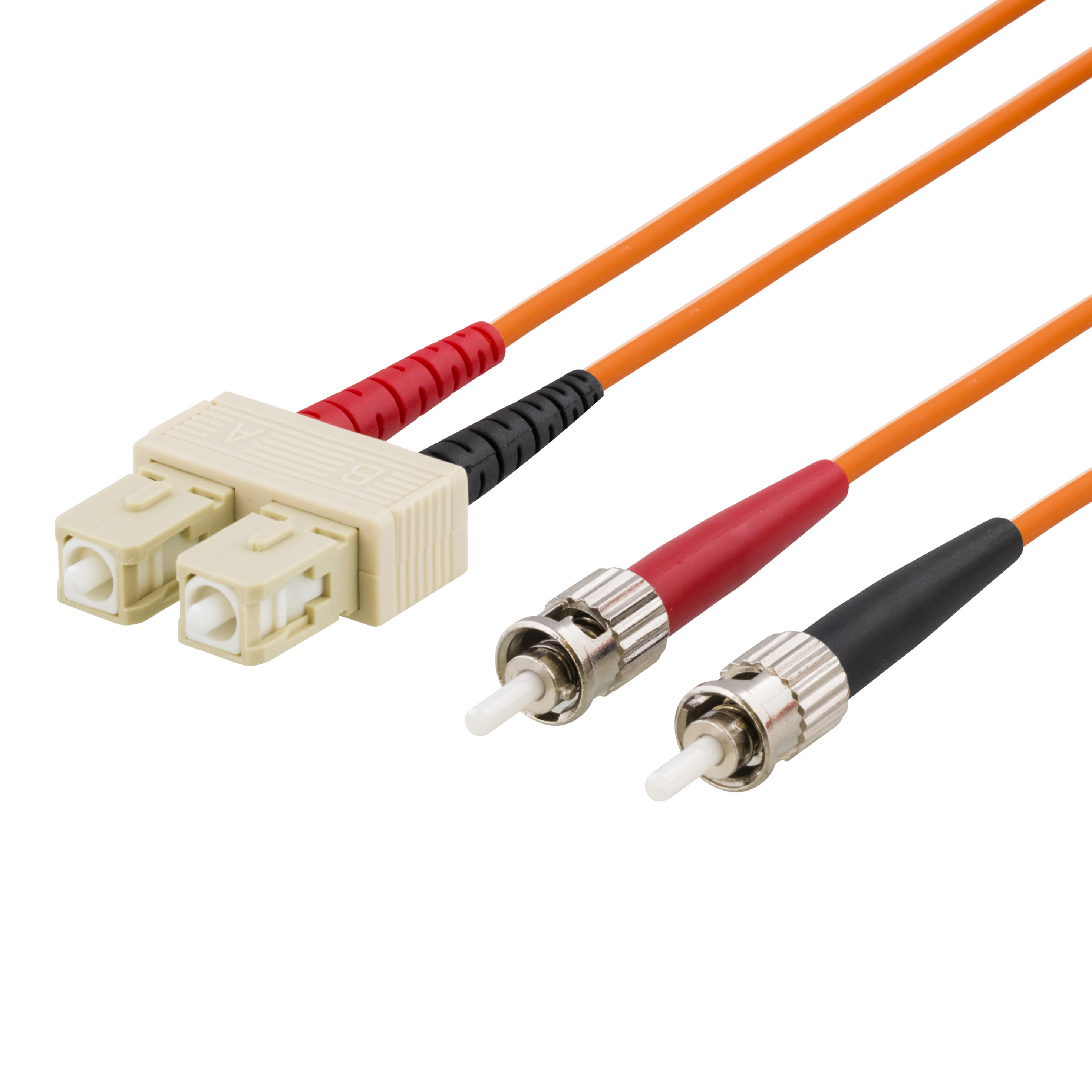 OM1 fiber cable DELTACO, SC - ST, duplex, UPC, 62.5/125, 5m, orange / FB-45