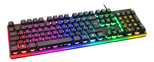 Keyboard DELTACO GAMING UK, orange LED lighting, USB, RGB, black / GAM-021-RGB-UK
