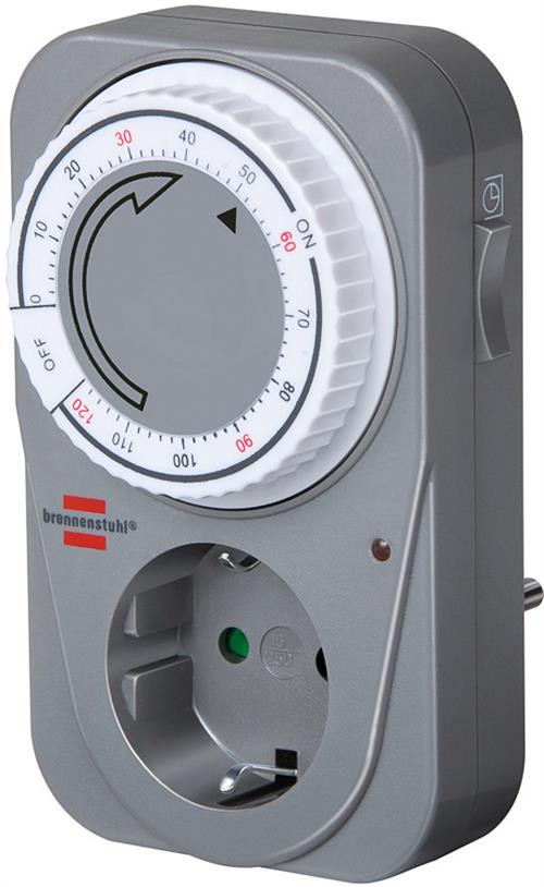 Timer for grounded outlet Brennenstuhl 2 h, 230V, gray/white / GT-523