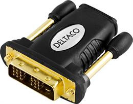DELTACO HDMI adapter, Full HD in 60Hz, HDMI 19-pin female to DVI-D male, gold plated connectors HDMI-11 