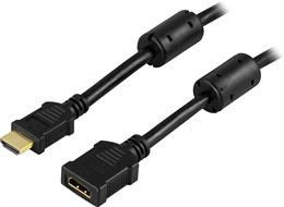 DELTACO HDMI extension cable, 4K 30hz, HDMI Type A ha - ho, 3m, black  HDMI-123, 3.0m
