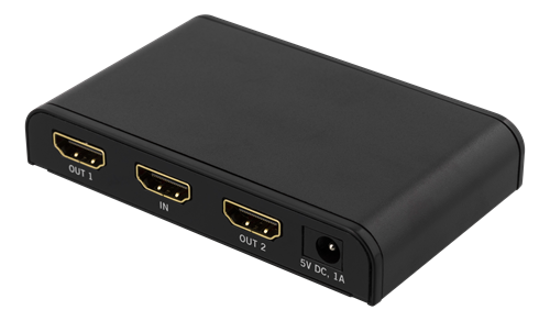 HDMI Splitter DELTACO HDMI 2.0, 4K, UltraHD, 3D, HDCP 2.2, black / HDMI-245