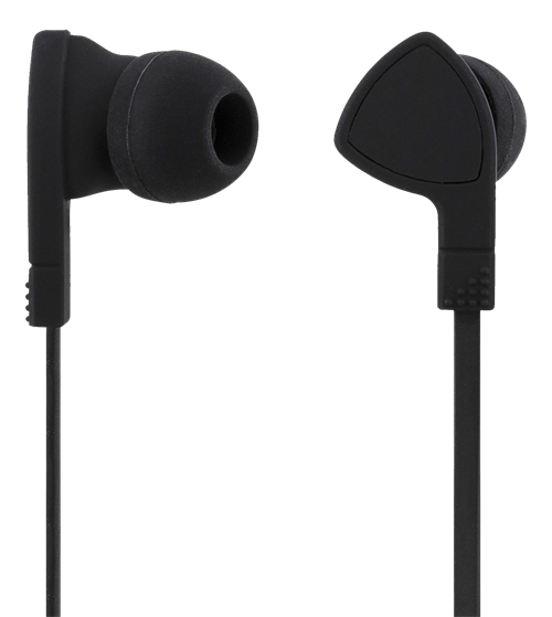 STREETZ in-ear headset, 1-button remote, 3.5mm, microphone, black