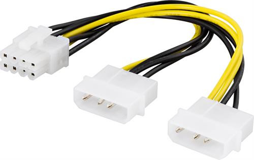Adapter cable DELTACO 4-pin to 8-pin, 30cm  / SSI-62