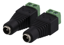  2-pin Terminal block to 5.5 DC, 2-Pack, Screw fix, 5.5 DC female DELTACO black / TBL-1004