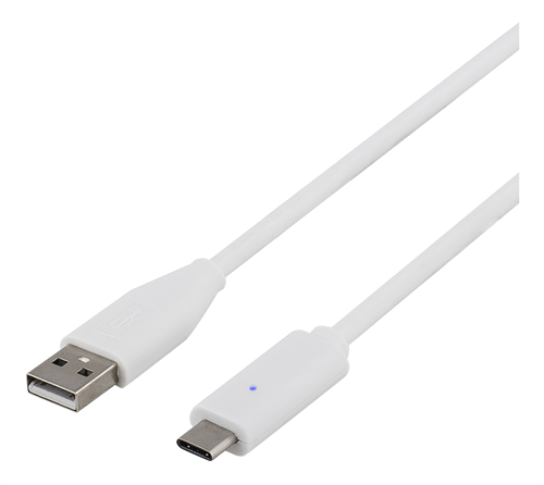 Cable DELTACO USB 2.0 1m, white / USBC-1009