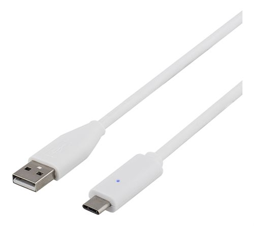 Phone cable DELTACO USB 2.0 "C-A", 1.5M, white / USBC-1010