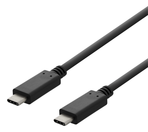 DELTACO USB 2.0 USB-C - USB-C charging cable, 3A, 3m, black