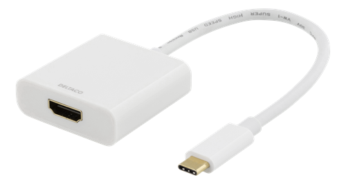 Adapter DELTACO USB-C to HDMI, 4096x2160 30Hz, white / USBC-HDMI7