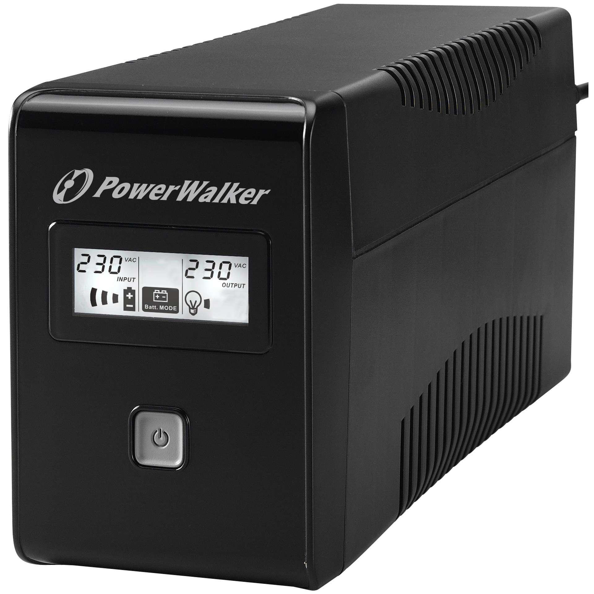 UPS PowerWalker VI 850 LCD, 2x Schuko outlets,850VA,No fan,0.56 OPF,black PWALK-0029 / 10120017