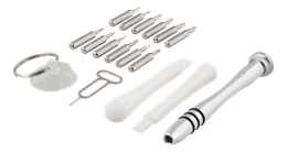 Smartphone repair tool kit, alu screwdriver, suction cup, 17 pieces DELTACO black / VK-50