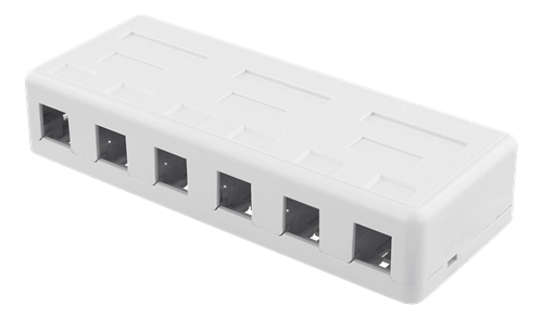 DELTACO Surface Mount for Keystone, 6 Ports, White / VR-225