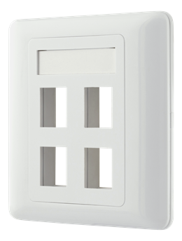  Flush mount for Keystone, 4 ports DELTACO white / VR-228