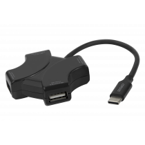 USB-C концентратор, 4x USB-A 480 Мбит/с, черный