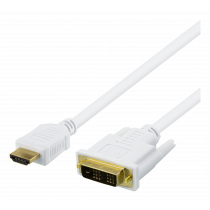Кабель DELTACO HDMI-DVI, 3 м, Full HD, белый