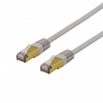 Патч-кабель DELTACO S / FTP Cat6a, delta cert, LSZH, 2м, серый
