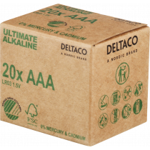 Щелочные батареи DELTACO Ultimate, размер LR03/AAA, упаковка из 20 шт.