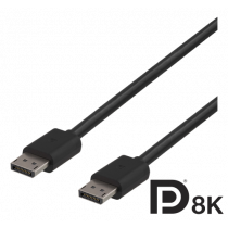 DELTACO 8K DisplayPort monitor cable, 7680x4320 in 60Hz, 32.4 Gb / s, 2m, black, 20-pin ha - ha / DP8K-1020