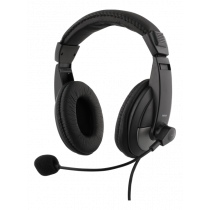 Headphone DELTACO with microphone, black / HL-50