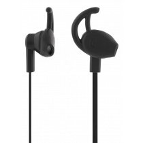 STREETZ stay-in-ear headset, 1-button remote, 3.5mm, microphone, black