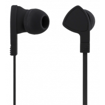 STREETZ in-ear headset, 1-button remote, 3.5mm, microphone, black