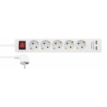 5-way socket Nordic Quality earthed, 2xUSB-A (3x1.5mm²), 1.5m / 222998