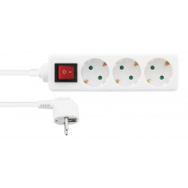3-way socket NORDIC QUALITY with switch and earth, 1m / 322133
