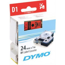  D1, brand tape, 24mm, black text on red tape, 7m - 53717 DYMO / S0720970